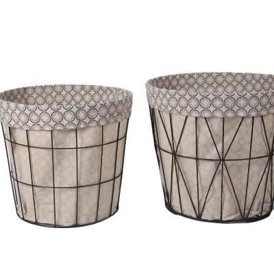 China Jialan Factory Wholesale Inner And Outer Stocked Metal Baskets Household Storage Baskets for sale