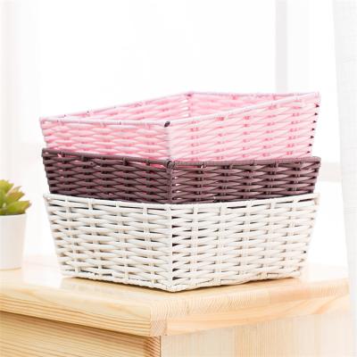 China Handmade Storage Jialan Rattan Weave Polyethylene Basket Plastic Plant Woven Baskets Plastic Woven Baskets for sale