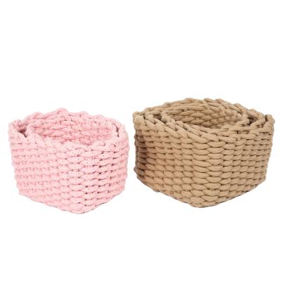 China Jialan woven storage basket two color popular stocked basket color can be customized for sale