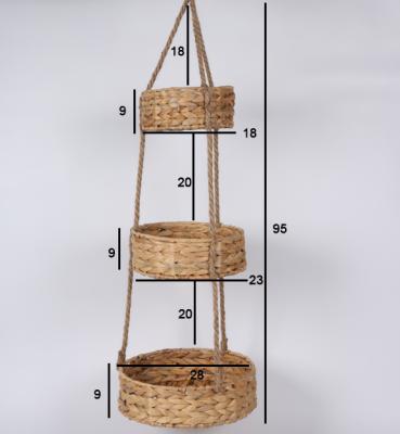 China Cotton Rope Water Hyacinth Woven Seaweed Storage Hanging Basket Can Be Used For Wall Decoration for sale