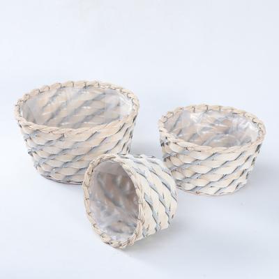 China Wholesale Customized Modern Flower Basket Color Eco-friendly Oval Flower Pot With Plastic Coating And Metal Frame for sale