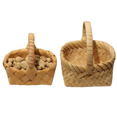 China New Jialan Wood Mini Handwoven Scrap Flower Stocked Basket for sale