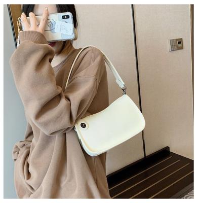 China Chain bag women 2021 new style ladies handbag color metal pure leather elegant soft interior shoulder bags for sale