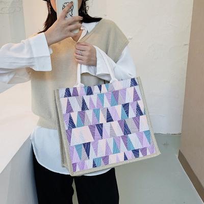 China 100% Fashions 2021 Eco-friendly Printed Women Handbags Large Capacity Canvas Shopping Lady Bags Shoulder Bags for sale