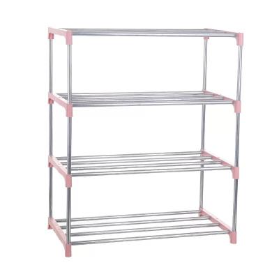 China Simple Multilayer Stainless Steel (Size) Cheap Price Adjustable Shoe Rack Easy Gather Storage Cabinet Shoe Rack Home Organizer for sale