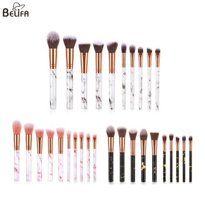 China Belifa New Style hot sale 10piece Marble Pattern Face Makeup Brush Set Blush brushes eye shadow brush make-up tools Te koop