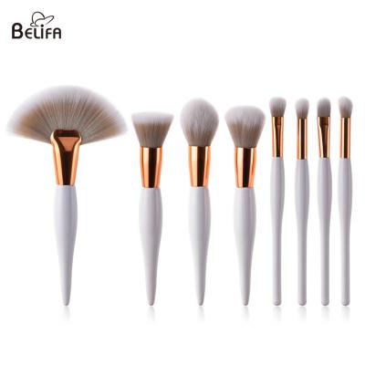 中国 Belifa 8pcs New style V stern Plastic handle make up brush with Synthetic hair brush set 販売のため