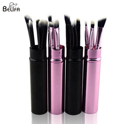 中国 Private label 5pcs professional portable travel mini eyeshadow eyeliner eyebrow eye make up makeup brush kit set 販売のため