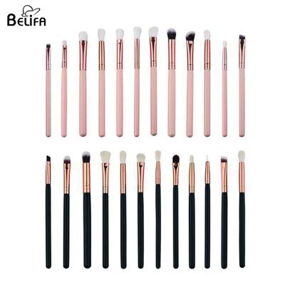 China Belifa 2019 Hot Sales Portable Travel 12 pieces Mini Wood Handle Synthetic Hair Makeup Brushes Sets Makeup Eye brush Set for sale