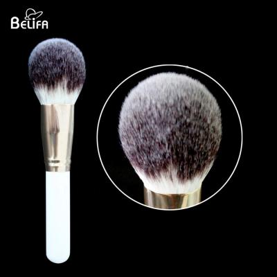 Κίνα Cosmetic tools single large big vegan soft white gold kabuki facial face blush loose powder make up makeup brush προς πώληση