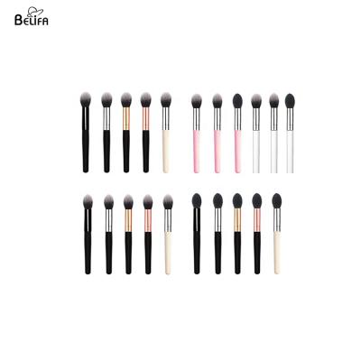 China Belifa custom logo vegan synthetic goat hair single pink crystal domed tapered highlight highlighter makeup brush private label for sale