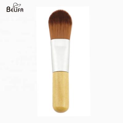 China Belifa mini portable foundation brush private label with woodel handle and brown synthetic hair Te koop