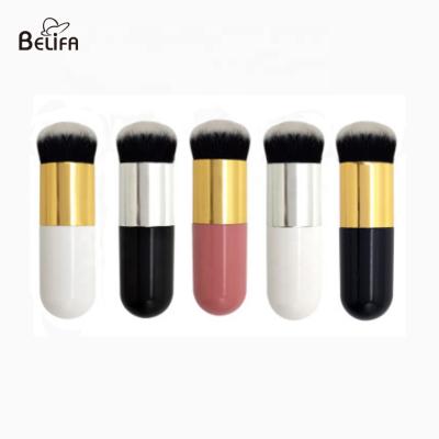 China Belifa hot sale wholesale vegan high grade chubby pier foundation makeup brush with custom logo for sale