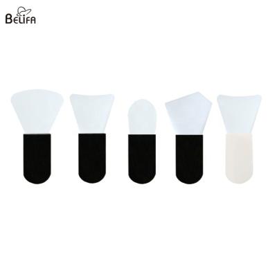 중국 Cosmetic makeup tool diy soft vegan white black mini short handle silicone skincare clay facial face mask brush applicator 판매용