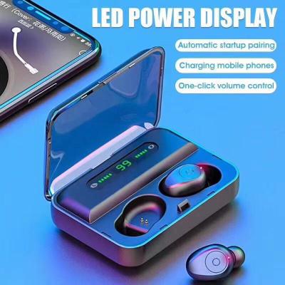 China TWS Power F9 Battery Show V5.0 Auto Magnetic Charging Led Pair Tws Wireless Earbuds (True Wireless Stereo) for sale