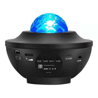 China Phone operate many color led can choose portable USB Mini Start Wireless Disco remote control daren waves night light projector speaker lamp for sale