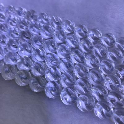 China Lucky DIY natural crystal lucky Lucky bead processing stone clear/white pumice/loose round clear crystal beads jewelry for sale