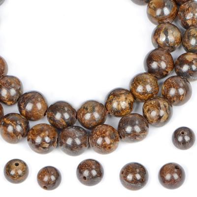 China DIY Jewelry Hand Making New 8mm Frosted Bronzite Beads Gemstone For Women Jewelry Custom Bracelet for sale