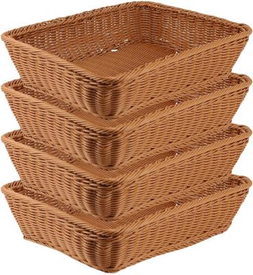 China Factory Direct Handmade Woven Imitation Rattan Basket Sustainable For For Fruit, Food, Vegetables for sale