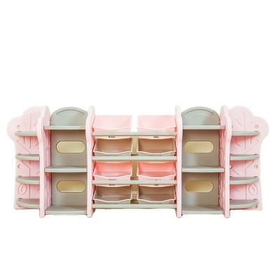 China Professional Hot Selling Kids Indoor Book Shelves Toy Storage Shelf Baby Furniture Multifunctional Plastic Children Cabinets for sale