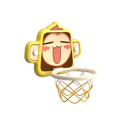 China Easy Hot Selling Baby Assembly Mini Basketball Rim Kids Indoor Plastic Portable Cartoon Basketball Hoop With Net for sale