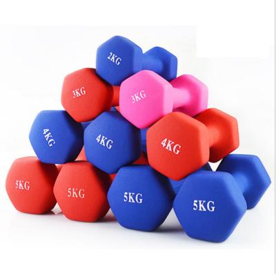 China Wholesale Cheap High Quality Neoprene Fitness Rubber Covered Dumbbell Home Women Dip Plastic Vinyl Dip Dumbbells for sale