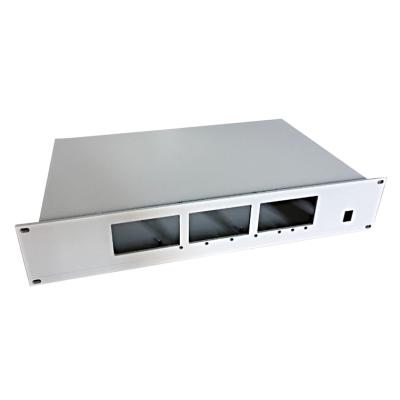 China PCB Box 2U Rack Mount Aluminum Chassis Cabinets 89*482*263 mm Aluminium Chassis Box for sale