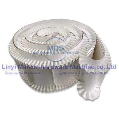 China Oil Resistant PVC Food Grade White Corrugated Sidewall Conveyor Belt Factory for sale