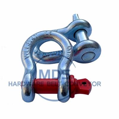 China Heavy Industry Drop Forged Galvanized Steel G210 D Shackle / Screw Pin Shackle for sale