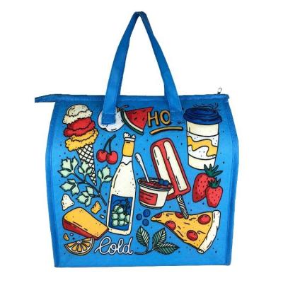 China Waterproof Kids Lunch Bag Cute Eco Cooler Bag Supermarket Bag With Zipper Wholesale Reusable Soft Insulated Cooler Bag for sale