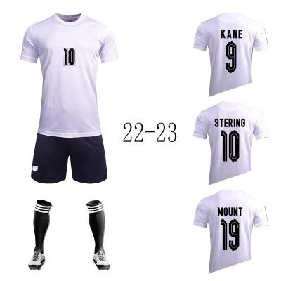 China Shirts & Tops Factory Outlet Soccer Kit 22/23 Mens And Kids New Soccer T Shirts Customized England Jersey Shorts for sale