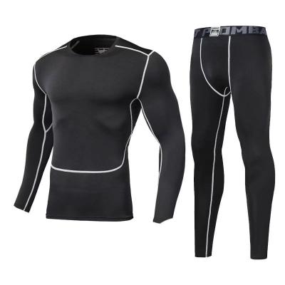 China Breathable Direct Manufacturer Men's Training Tights Compression Running Fitness Suit Sportswear Set Wholesale for sale