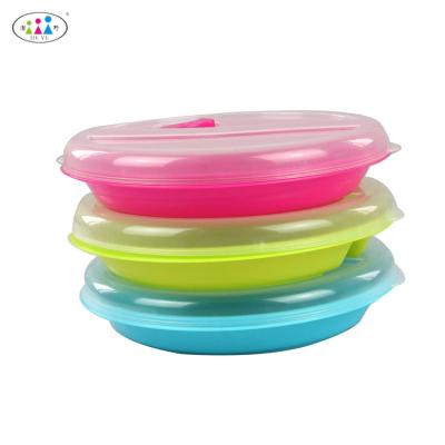 China Fashionable Wholesale Disposable Customized Edible Grade Printed Round Dish Server Tray Plastic Plate for sale