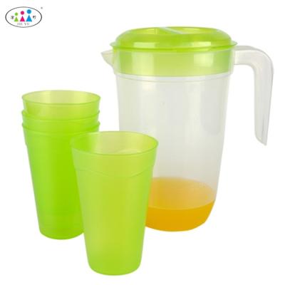 China Viable Wholesale Household Goods 2.0L Jug Hot Sale Plastic Water Jug With 4 Cups for sale