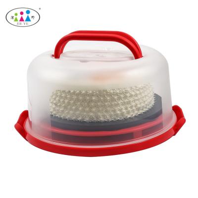 China Portable Handheld Plastic Cupcake Holder Round Cake Dessert Cake Container Viable Storage for sale