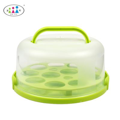 China Round Cake Handmade Professional Stand Cheese Design Plastic Cupcake Box for sale