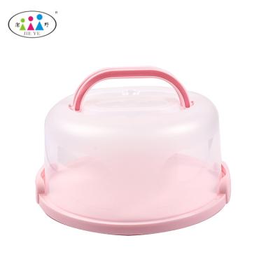 China Longevity Safe Plastic Fresh Cake Carriers Long Lasting Storage Box Small Round Box Carrier for sale