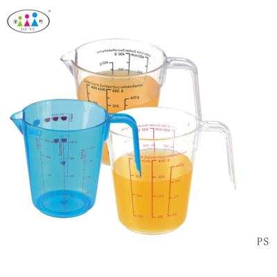 China Plastic Elegant Shape Colored Kitchen Cups Mug Plastic Measuring Cup for sale