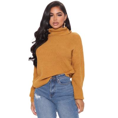 China High Quality Anti Shrink Drop Long Sleeve Turtle Neck Mustard Women Plus Size Sweater Multicolor for sale