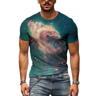 China Anti-wrinkle manufacturers summer street style T-shirt luminous star men's digital printing thin T-shirt for sale