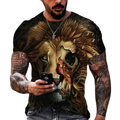 China New Anti-wrinkle Wolf Pattern 3D Animal Digital Printing Men Sport 3D T-shirt With Loose Sleeves for sale