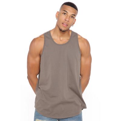 China OEM Men Cotton Logo Scallop Viable Custom Essential Scoop Neck 100% Sleeveless Casual Tank Top for sale