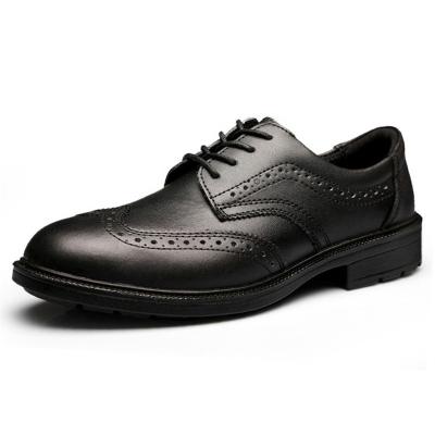 China Genuine Toe Mens Premium Managers Genuine Leather Toe Dress Safety Work Brogues Office Leather Steel Shoes Non Slip for sale