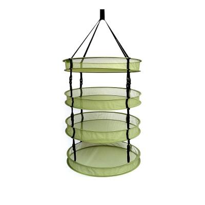 China ECO-FRIENDLY 4 Layers Clip On Green Mesh Hanging Hydroponic Detachable Drying Rack for sale