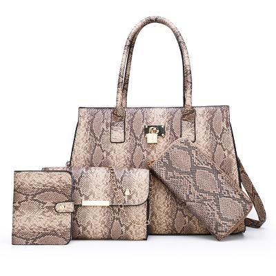 China Lady Tote Shoulder Bags Wholesale Fashion Snakeskin Pattern Purse and Handbags High Quality Luxury Fashion Bags Women Handbags Ladies for sale