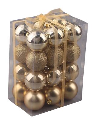 China 8cm Plastic Gold Christmas Ball Shiny Plastic Christmas Tree Ornaments for sale