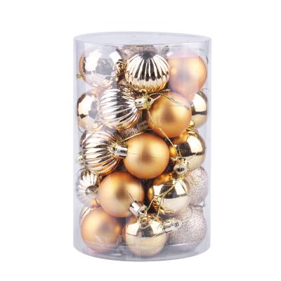 China Hanging Christmas Tree Factory Hot Sale Ready To Ship Christmas Plastic Balls Set Christmas Tree Baubles 34pcs for sale