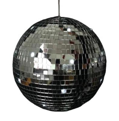 China Hot Sale 30cm Foam+glass Silver Christmas Mirror Ball Shiny Christmas Disco Ball For KTV Party Decoration for sale