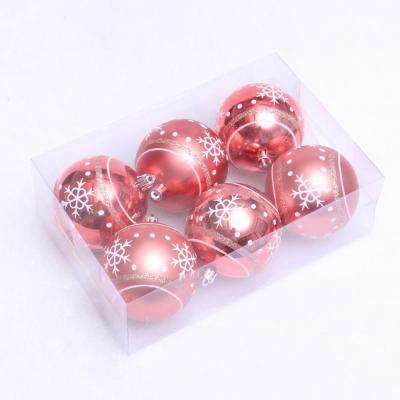 China Christmas Plastic Decorative Plastic Ball With Hand Painted Plastic Ball Christmas Decoration for sale