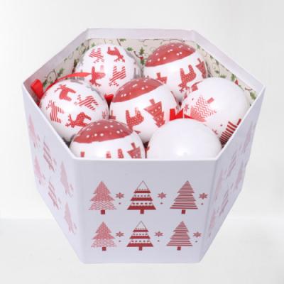 China With Customer Design Print On Ball 7.5cm Christmas Foam Ball Set For Christmas Hanging Decoration for sale